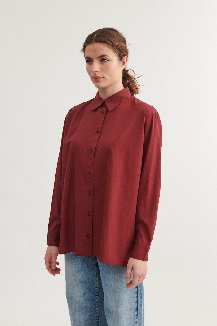 Basic Apparel Vilde Loose Shirt Skjorter 792 Bordeaux Truffle